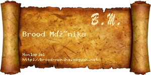 Brood Mónika névjegykártya
